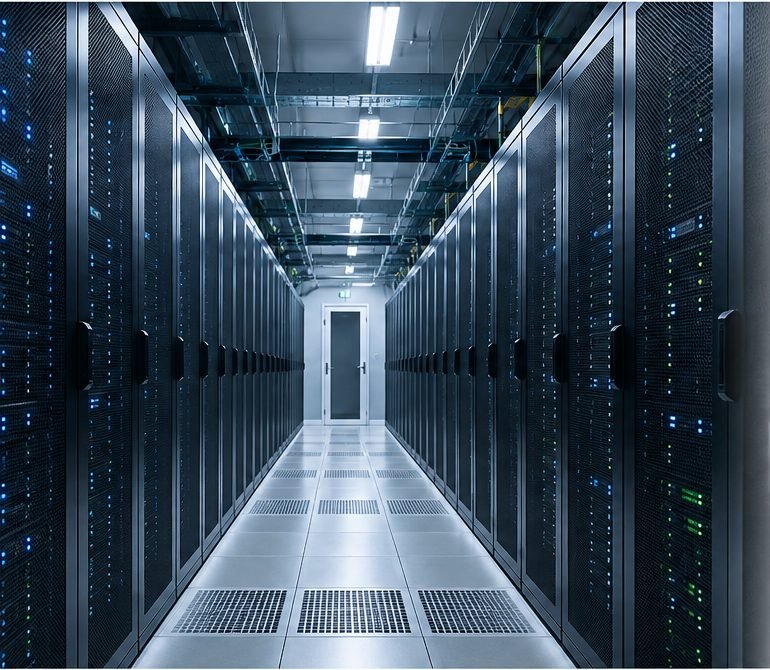 Modern data centre hall